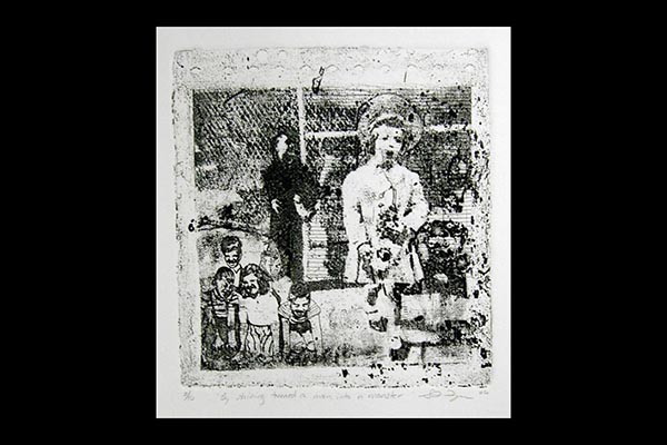By Shining Turned a Man into a Monster, etching, 8x10", 2006