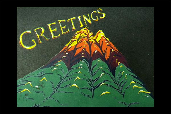Greetings From the Home of Your Dreams, 2009, relief, 6x4"