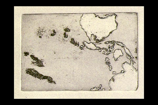 South Seas, 2009, etching, 9x6"